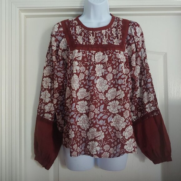 Cleobella Tops - Cleobella Anthropologie Rafia Modest Cottage Boho Lagom Blouse Top M
